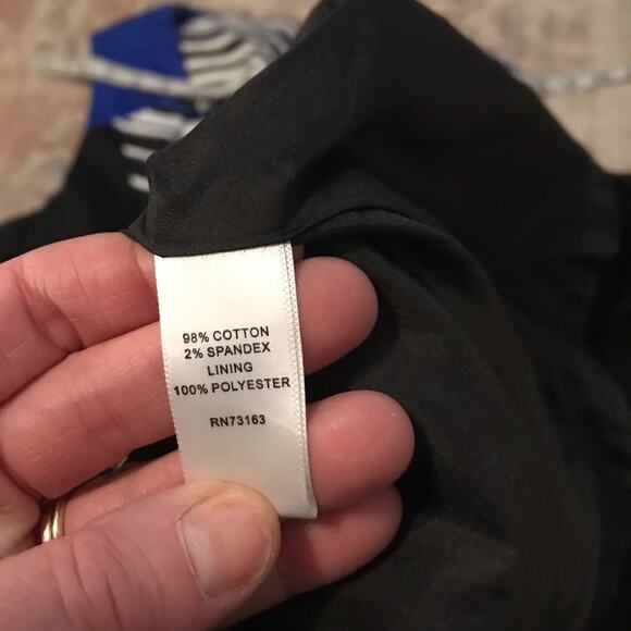 Spense NWT black and blue striped flattering style career dress size 10 - Picture 6 of 6